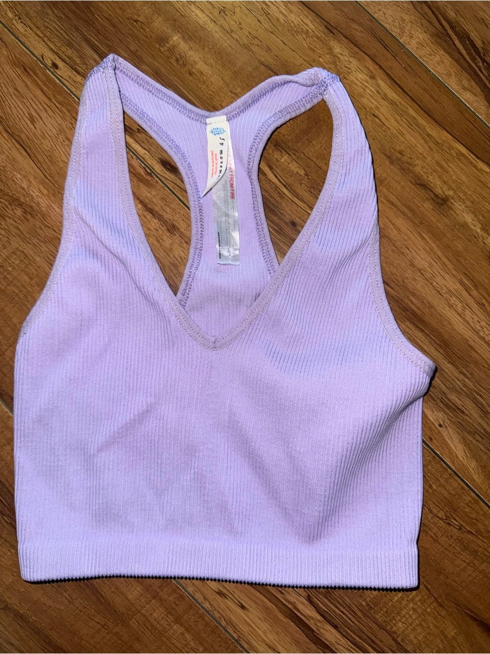 Free People Lilac Ribbed Racerback Tank